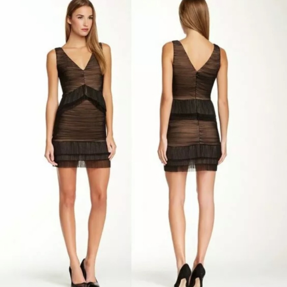 BCBG MAX AZRIA Sven Peplum Cocktail Dress in Black